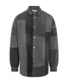 Ambush Logo-embroidered Patchwork Denim Shirt In Black