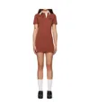Ambush Logo-embroidered Polo Dress In Brown