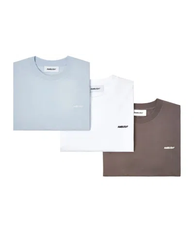 Ambush Logo-embroidered T-shirt (pack Of Three) In White