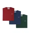 Ambush Logo-embroidered T-shirts (set Of Three) In Red