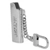 Ambush Logo-engraved Lighter Case Keychain In Silver Tone