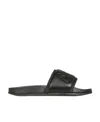 Ambush 10mm Quilted Leather Slide Sandals In Black