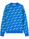 Ambush Logo-intarsia Crew-neck Jumper In Blue