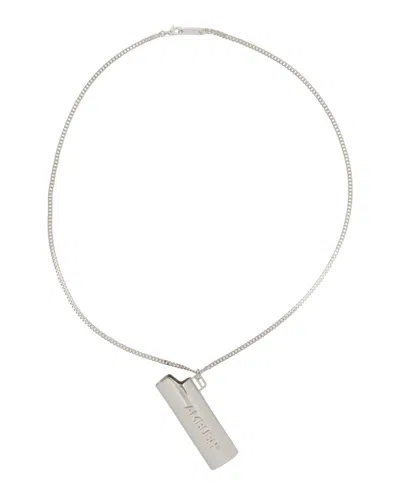 Ambush Logo Lighter Case Chain Necklace In Silver