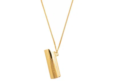 Pre-owned Ambush Logo Lighter Case Pendant Necklace In Gold
