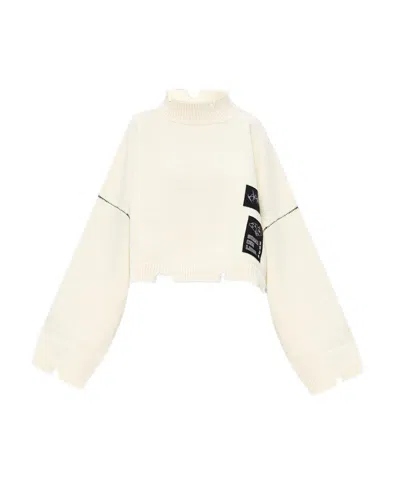 Ambush Logo-patch Cropped Jumper In White