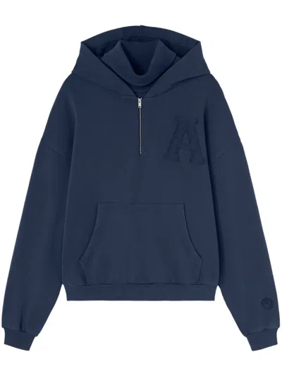 Ambush Logo-patch Hoodie In Blue