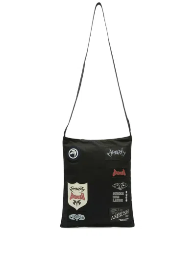 Ambush Logo-patchwork Cotton Tote Bag In Black