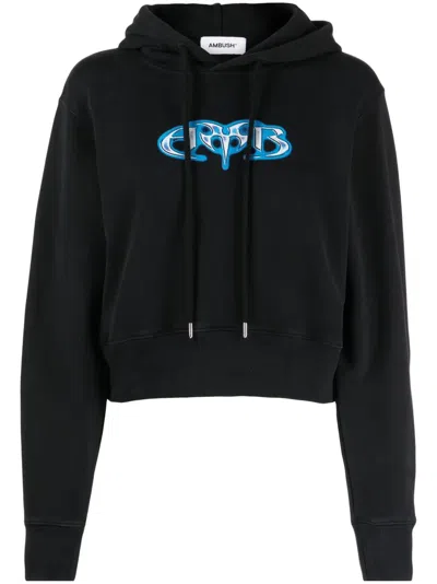 Ambush Graphic Baby Hoodie Drawstring Hood In Black