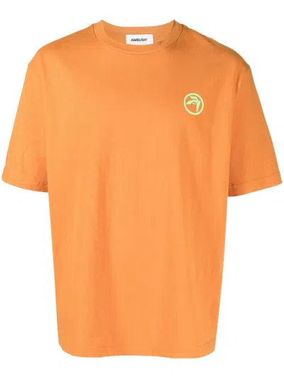 Ambush Logo-print Crew-neck T-shirt In Orange