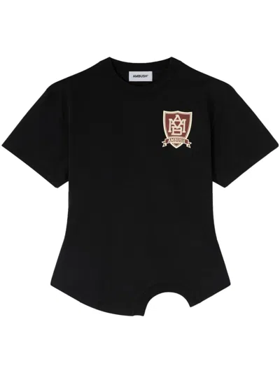 Ambush Logo-print Cut-out T-shirt In Black