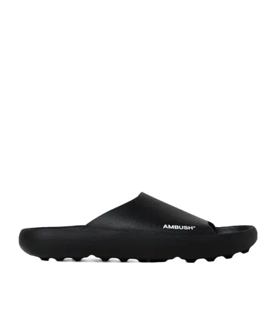Ambush Logo-print Ridged-sole Slides In Black