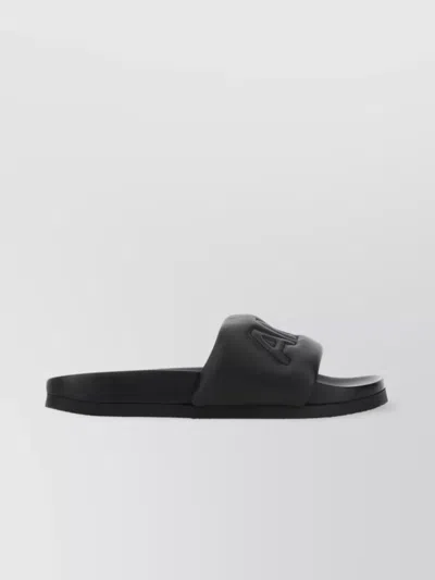 AMBUSH LOGO STRAP QUILTED LEATHER SLIP-ONS