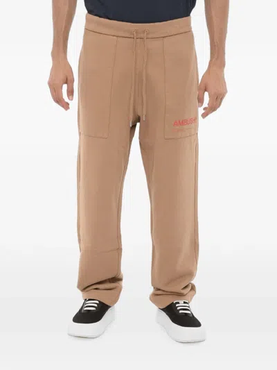 Ambush Logo-print Workshop Track Pants In Brown