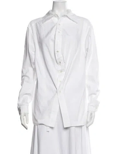 Pre-owned Ambush Long Sleeve Button-up Top In White