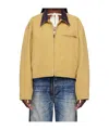 Ambush Tan Cropped Canvas Work Jacket In Yellow-brown