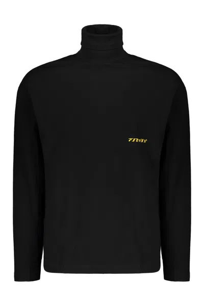 Ambush Long Sleeve Cotton Turtleneck In Black
