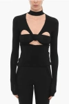 Ambush Long Sleeved Halterneck Top With Cut-out Details