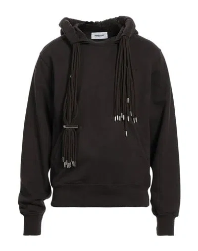 AMBUSH AMBUSH MAN SWEATSHIRT DARK BROWN SIZE XS COTTON, POLYESTER