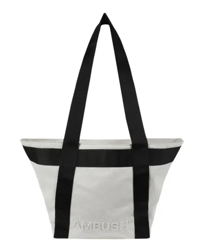 Ambush Medium Embossed-logo Tote Bag In White