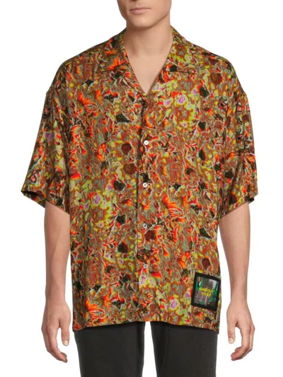 AMBUSH MEN'S ABSTRACT PRINT SHORT SLEEVE SHIRT