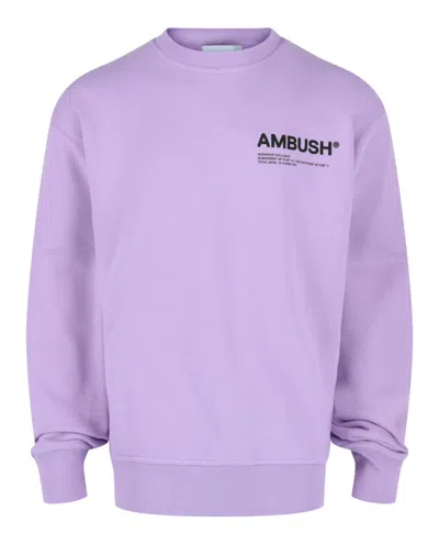 Pre-owned Ambush Men's  Fleece Workshop Crewneck Sweatshirt Sweater In Purple