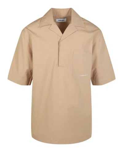 Pre-owned Ambush Men's  Logo Collared Shirt In Beige