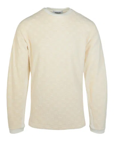 Pre-owned Ambush Men's  Monogram Crewneck Sweatshirt In White