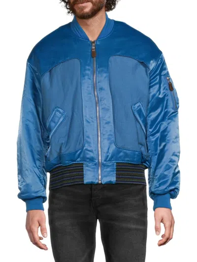 Ambush Men's Baseball Collar Puffer Bomber Jacket In Blue