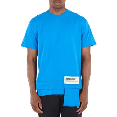Ambush Logo-pocket Cotton T-shirt In Blue