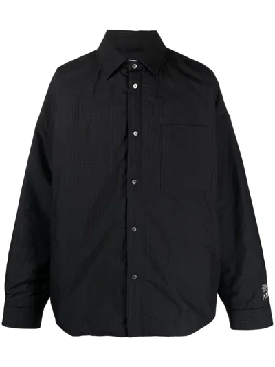 Ambush Men's Gingham Check Padded Shirt Jacket In Black