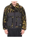 Ambush Multicolor Abstract-print Panelled Jacket In Black