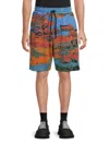 Ambush Men's Jacquard Drawstring Shorts In Blue