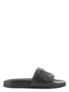 Ambush Quilted Lettering Logo Sliders Man Sandals Black Size 9 Calfskin In Black