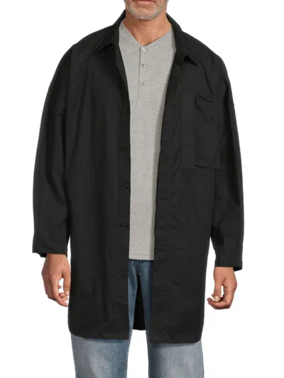 Ambush Men's Oversized Cotton Longline Shirt Jacket In Black