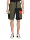 Ambush Colour-block Cargo Shorts In Khaki