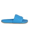 Ambush Quilted Lettering Logo Sliders Man Sandals Blue Size 8 Calfskin In Blue