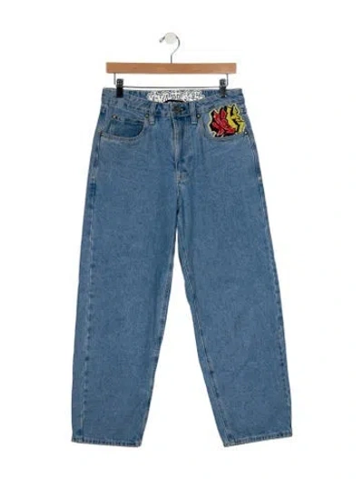 Pre-owned Ambush Mid-rise Straight Leg Jeans In Blue