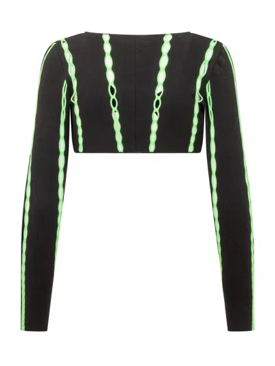 Ambush Mini Knit Cardigan In Black Shar