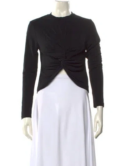 Pre-owned Ambush Mock Neck Long Sleeve Crop Top In Black