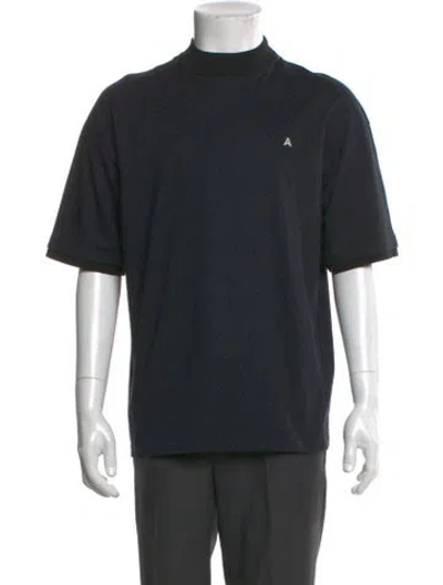 Pre-owned Ambush Mock Neck Three-quarter Sleeve T-shirt In Black