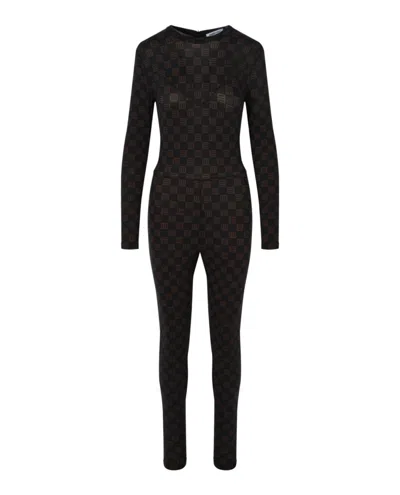 Ambush Monogram Catsuit In Black