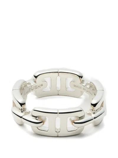 Ambush Monogram Chain Ring In Metallic