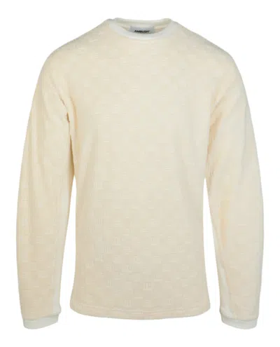 Ambush Monogram Crewneck Sweatshirt In Beige