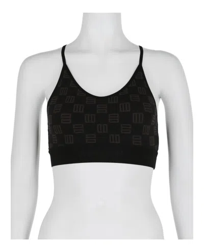 Ambush Monogram Crop Top In Black