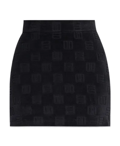 Ambush Monogram-debossed Mini Skirt In Black