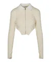 Ambush Monogram Jacquard Cropped Jacket In White