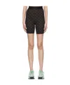 Ambush Monogram-print High-waist Cycling Shorts In Black