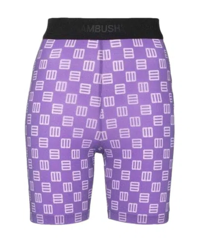 Ambush Monogram Short Leggings Chive Blossom La In Purple