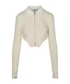 Ambush Monogram Jacquard Cropped Jacket In Nude